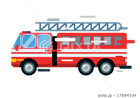 Fire truck car isolated vector cartoon silhouette 17894594