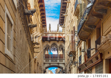 Carrer del Bisbe in Barcelona Gothic quarter 17895161