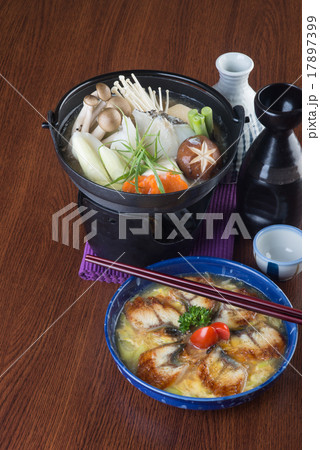 japanese cuisine. hot pot on the background japanese cuisine. hot pot on the background 17897399