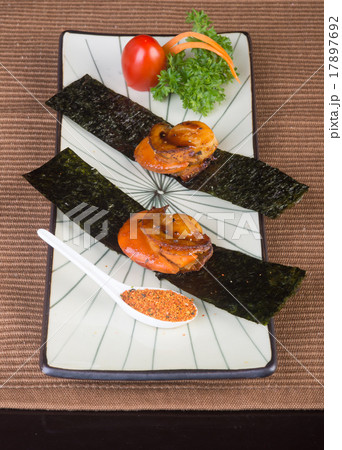 grilled shell fish on the background 17897692