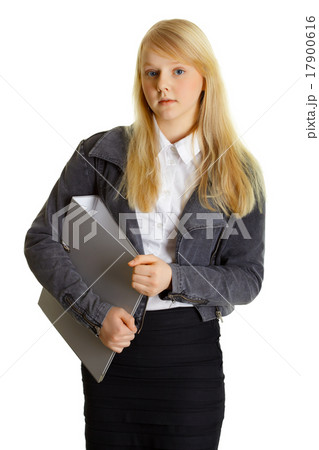 Young blonde - secretary isolated on white 17900616