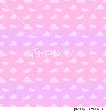 ファンシーでゆめかわいい 繋がるパステルカラー空シームレスパターン 小 ピンク系のイラスト素材