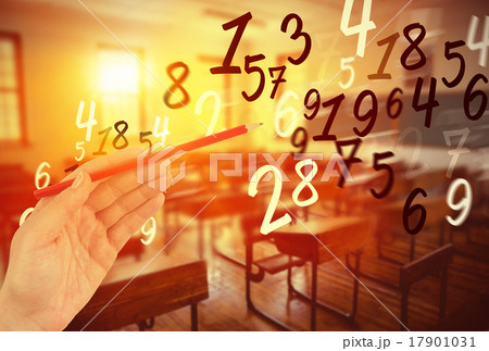 Composite image of hand holding red pencil Composite image of hand holding red pencil 17901031