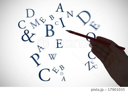 Composite image of hand holding red pencil 17901035