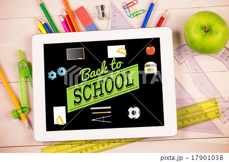 Composite image of back to school message with icons 17901038