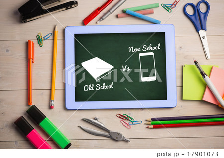 Composite image of old school vs new school Composite image of old school vs new school 17901073