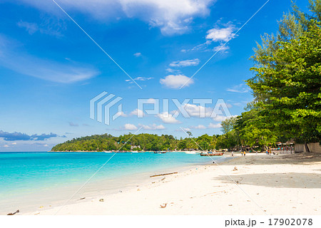 Beach and tropical Andaman sea with blue sky 17902078