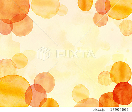 水彩 丸模様フレーム オレンジのイラスト素材 17904662 Pixta
