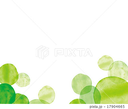 水彩 丸模様フレーム グリーンのイラスト素材 17904665 Pixta