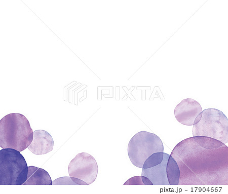 水彩 丸模様フレーム 紫のイラスト素材