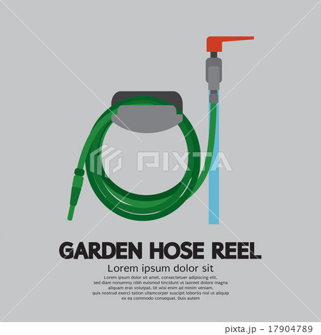 Garden Hose Reel Vector Illustration. - Stock Illustration
