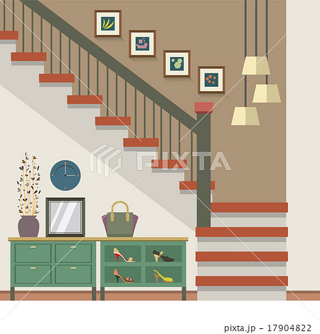 Hallway Decoration Vector Illustration. Hallway Decoration Vector Illustration. 17904822