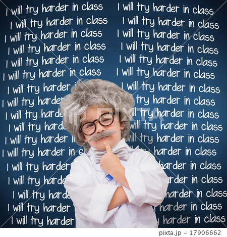 Composite image of cute pupil in lab coat Composite image of cute pupil in lab coat 17906662