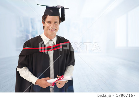Composite image of man graduating from university 17907167