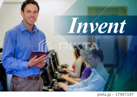 Invent against teacher with students using computers in computer 17907197
