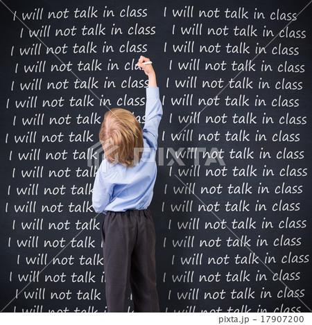 Composite image of cute pupil writing 17907200
