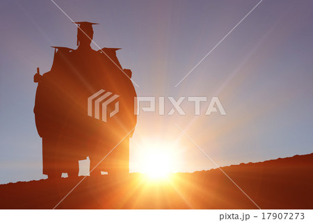 Composite image of silhouette of graduate 17907273