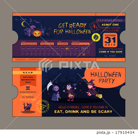 halloween party ticket card template halloween party ticket card template 17910434