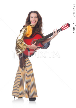 Woman with guitar in mexican clothing Woman with guitar in mexican clothing 17910477