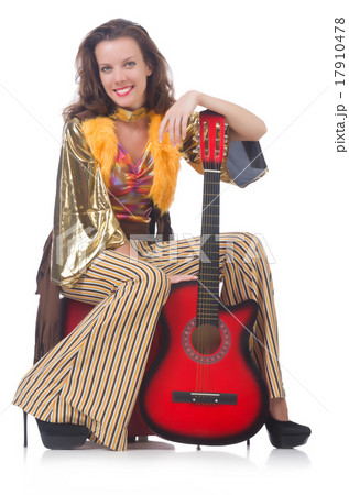 Woman with guitar in mexican clothing Woman with guitar in mexican clothing 17910478