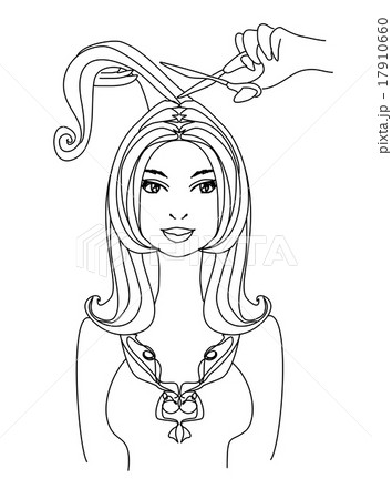 hairdresser making haircut at beauty salon 17910660