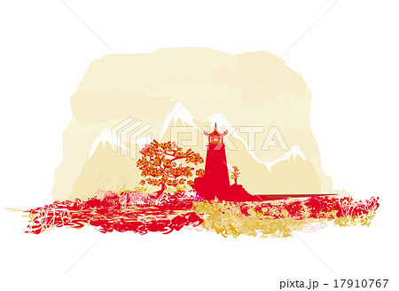 Chinese Temple on abstract Asian Landscape 17910767