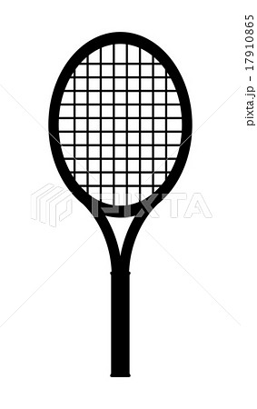 テニスラケットのシルエットのイラスト素材