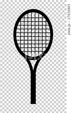テニスラケットのシルエットのイラスト素材