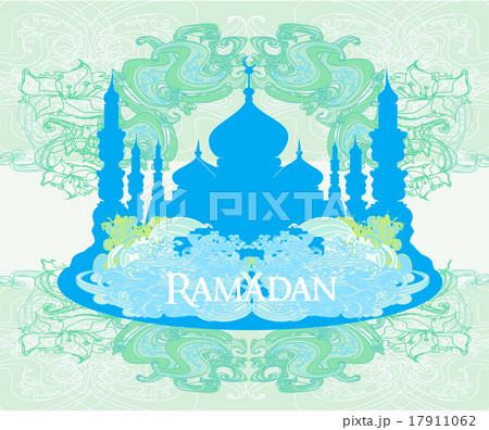 Ramadan background - mosque silhouette  17911062