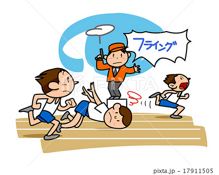 マラソン フライングのイラスト素材