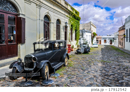 Old black automobile, Colonia Sacramento, Uruguay Old black automobile, Colonia Sacramento, Uruguay 17912542
