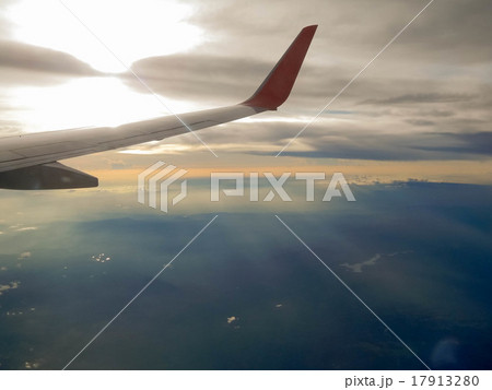 Wing of airplane from window Wing of airplane from window 17913280