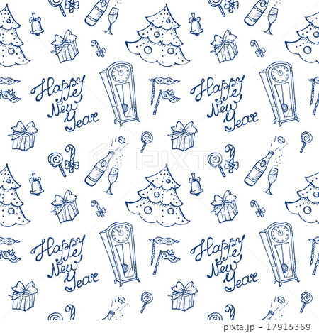 Vector doodle New Year elements seamless pattern Vector doodle New Year elements seamless pattern 17915369