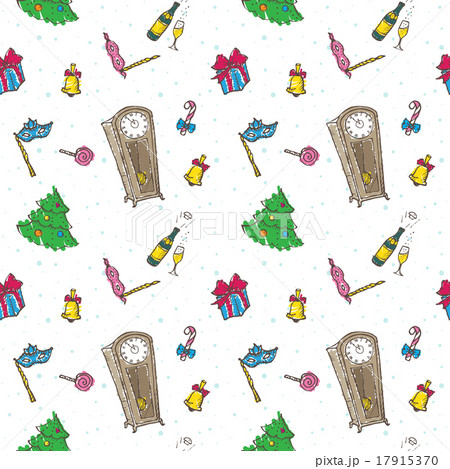 Vector colorful doodle New Year elements seamless Vector colorful doodle New Year elements seamless 17915370