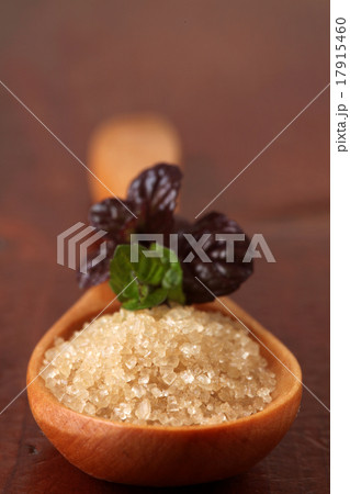 Cane sugar in a wooden spoon 17915460