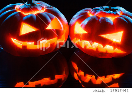 terrible pumpkin on black background 17917442