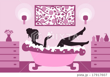 woman relaxing in bath foam 17917607