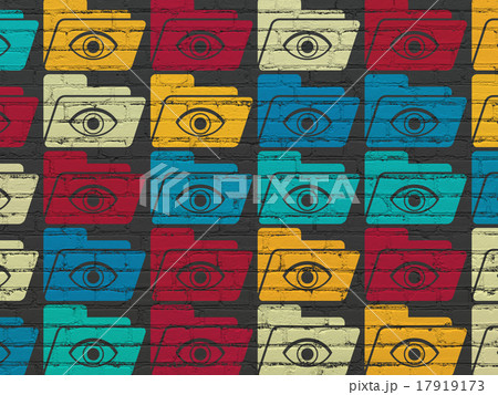 Finance concept: Folder With Eye icons on wall 17919173