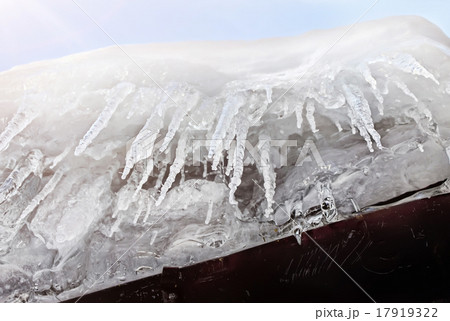 Icicles are hanging down from a roof 17919322
