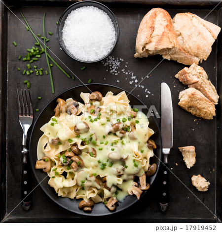 Mushrooms with noodles and sauce 17919452