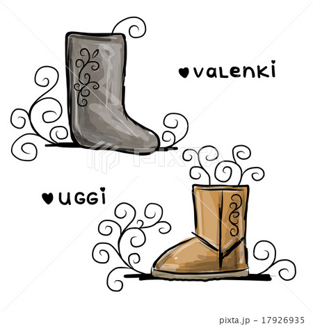 Felt boots and uggi, sketch for your design 17926935