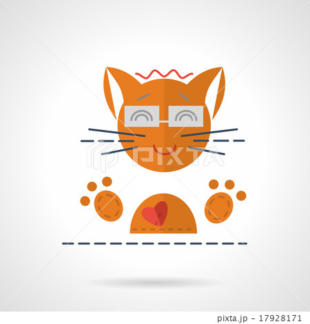 Cheerful orange cat flat vector icon Cheerful orange cat flat vector icon 17928171