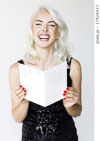 Studio shot of woman in black dress 17928417