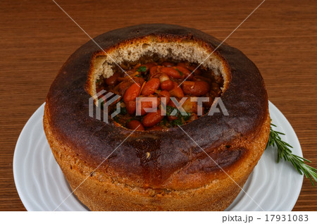 Bean soup in bread Bean soup in bread 17931083