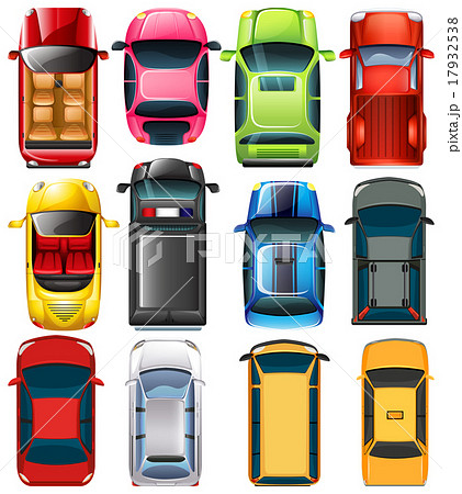 Top View Of Different Carsのイラスト素材