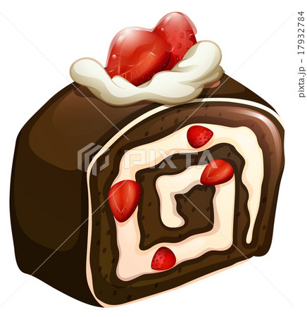 Chocolate cakeroll with strawberry 17932784