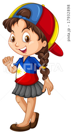 Philippines Girl Wearing A Capのイラスト素材