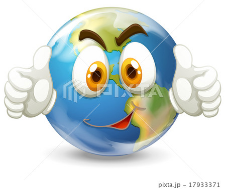Earth with happy face 17933371