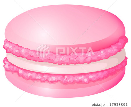 Pink macaron with cream 17933391