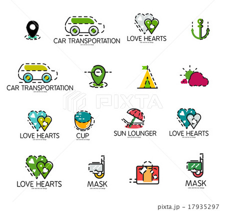 Set of abstract travel logo icons. Business, app 17935297